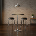 3pc Summit Bar Height Dining Set with Swivel Stools Metal/Black/Bright Chrome - Winsome