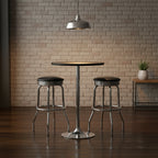 3pc Summit Bar Height Dining Set with Swivel Stools Metal/Black/Bright Chrome - Winsome