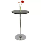 Table de salle à manger haute Summit avec tabourets pivotants Métal/Noir/Chrome brillant (3 pièces)