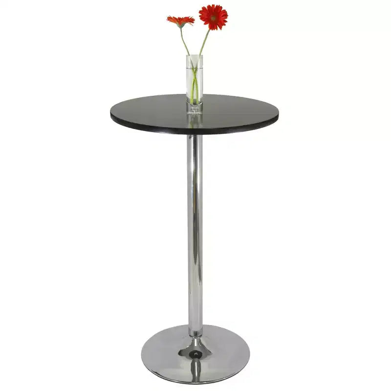Table de salle à manger haute Summit avec tabourets pivotants Métal/Noir/Chrome brillant (3 pièces)