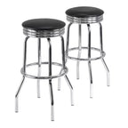 Table de salle à manger haute Summit avec tabourets pivotants Métal/Noir/Chrome brillant (3 pièces)
