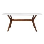72" Emmond Mid Century Modern Dining Table White/Brown - Threshold™ (Assembly Required)