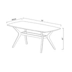 Table à manger moderne Emmond du milieu du siècle, 183 cm, blanc/marron (assemblage requis)