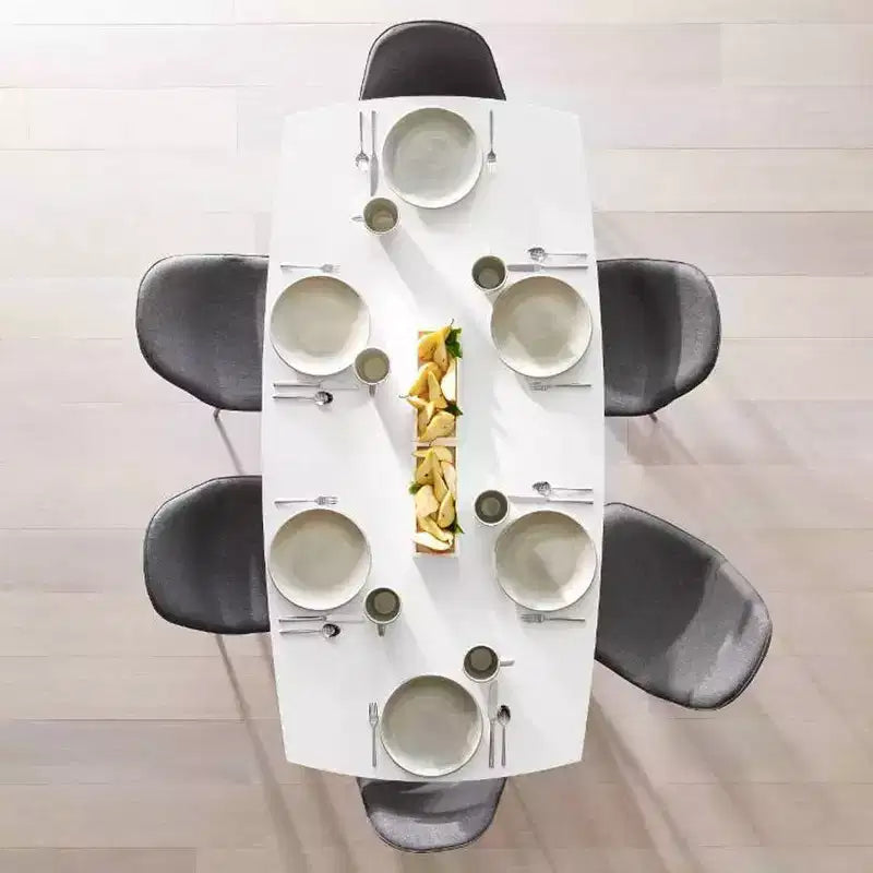 Table à manger moderne Emmond du milieu du siècle, 183 cm, blanc/marron (assemblage requis)
