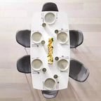 Table à manger moderne Emmond du milieu du siècle, 183 cm, blanc/marron (assemblage requis)