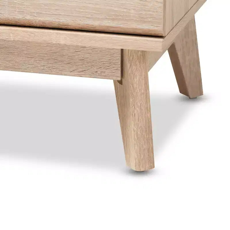 Commode 5 tiroirs Mirren en chêne clair marron/gris foncé : Bois composite, Rangement vertical, Quincaillerie anti-basculement incluse