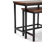 25" Table d'appoint gigogne Rhonda en manguier massif, brun cognac foncé (2 pièces)