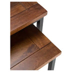 25" Table d'appoint gigogne Rhonda en manguier massif, brun cognac foncé (2 pièces)