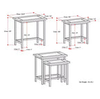 25" Table d'appoint gigogne Rhonda en manguier massif, brun cognac foncé (2 pièces)