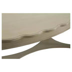 Table basse blanc cassé : Pieds en bois sculpté, finition antique, meuble de salon