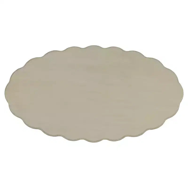 Table basse blanc cassé : Pieds en bois sculpté, finition antique, meuble de salon