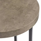 Table basse ronde moderne Era Gris/Noir : MDF stratifié, cadre en métal, usage intérieur