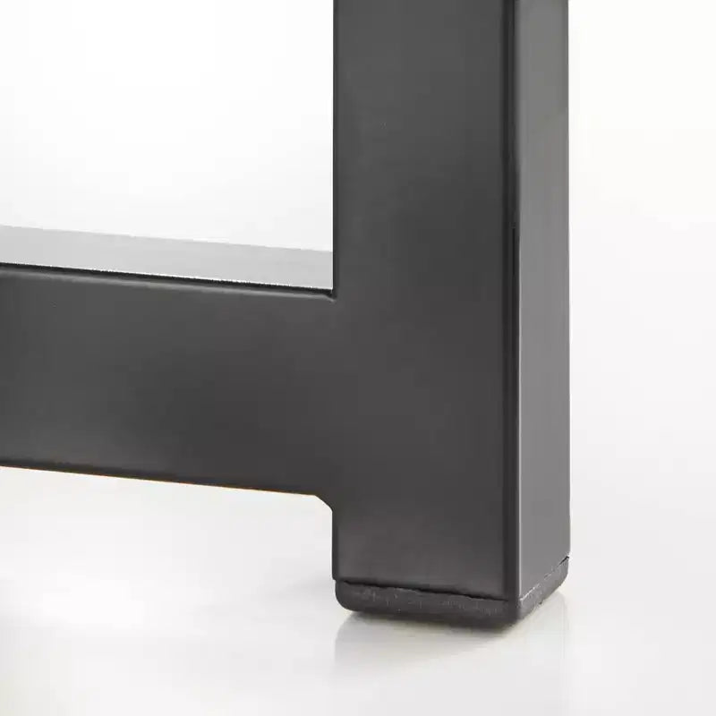 Table basse ronde moderne Era Gris/Noir : MDF stratifié, cadre en métal, usage intérieur