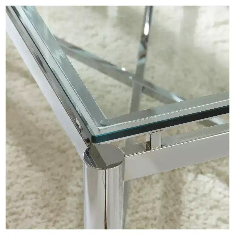 Table d'appoint Nova en chrome et verre