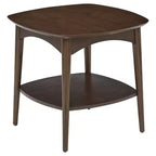 Copenhagen Accent Table Walnut - OSP Home Furnishings: Mid-Century 2-Tiered, Square, Wood Construction