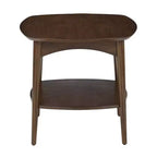 Table d'appoint Copenhague Noyer : Style Mid-Century, 2 Plateaux, Carrée, Construction en Bois