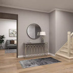 Console Métal et Miroir, Design Treillis, Façade et Côtés, Argent