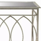 Console Métal et Miroir, Design Treillis, Façade et Côtés, Argent