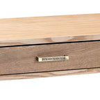 Console Lafoy en bois naturel et deux tiroirs finis, marron