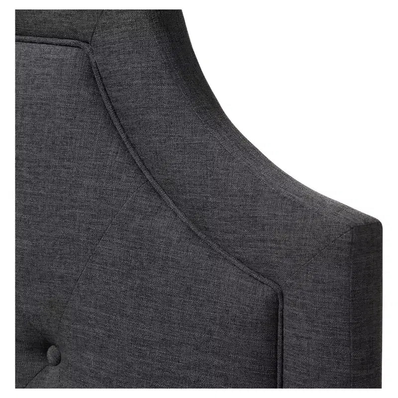 Tête de lit en tissu contemporain et moderne Mars Gris foncé