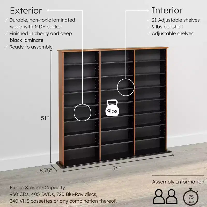 Rangement mural triple largeur