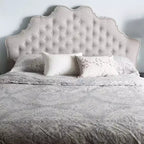 Tête de lit en tissu Hilda moderne et contemporaine, beige