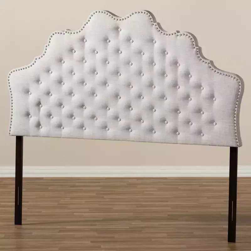 Tête de lit en tissu Hilda moderne et contemporaine, beige