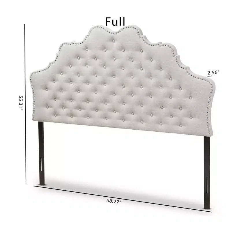 Tête de lit en tissu Hilda moderne et contemporaine, beige