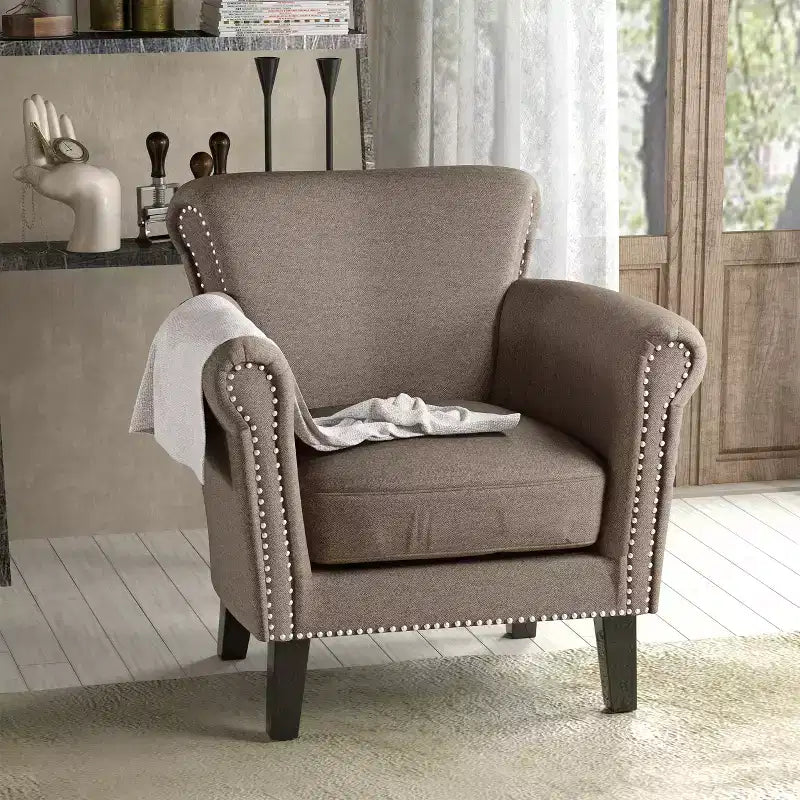 Brice Vintage Studded Club Chair - Christopher Knight Home