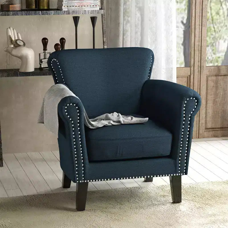 Fauteuil club clouté Brice Vintage