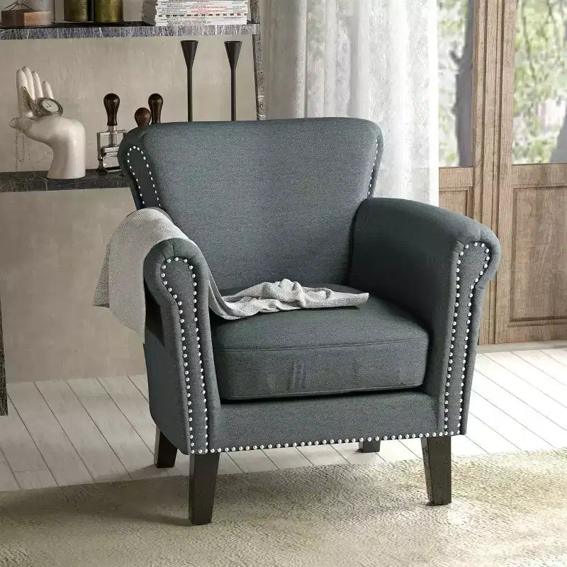 Fauteuil club clouté Brice Vintage