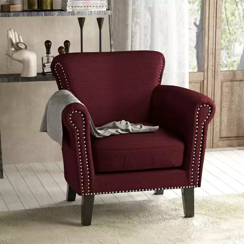 Fauteuil club clouté Brice Vintage