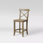 Tabouret de bar Litchfield à dossier en X avec repose-pieds, hauteur comptoir, 61 cm