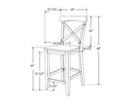 Tabouret de bar Litchfield à dossier en X avec repose-pieds, hauteur comptoir, 61 cm
