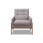 Fauteuil de salon Perris en tissu d'ameublement et bois de noyer