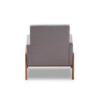 Fauteuil de salon Perris en tissu d'ameublement et bois de noyer