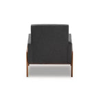 Fauteuil de salon Perris en tissu d'ameublement et bois de noyer
