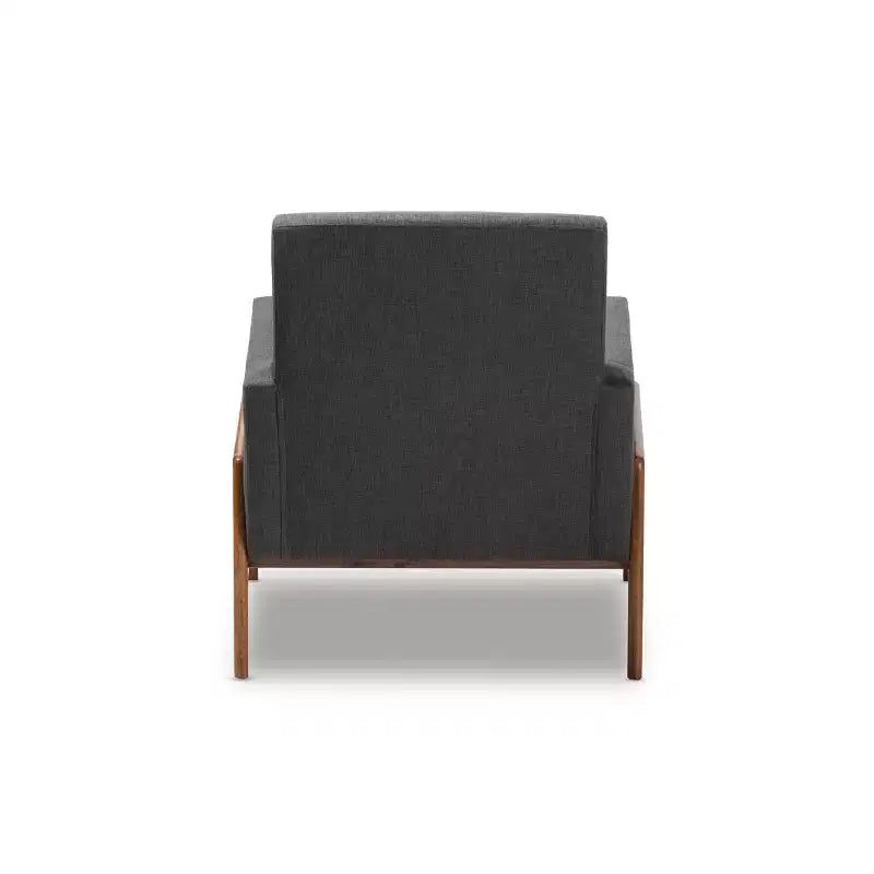 Fauteuil de salon Perris en tissu d'ameublement et bois de noyer